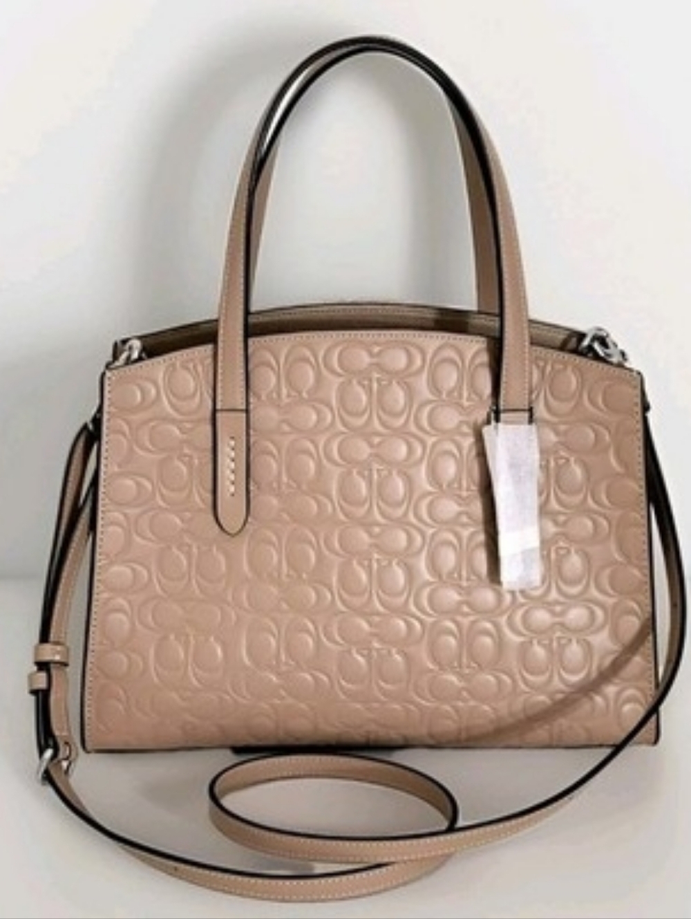 Coach Charlie Carryall 28 Taupe Crossbody/Shoulder With Dust Bag